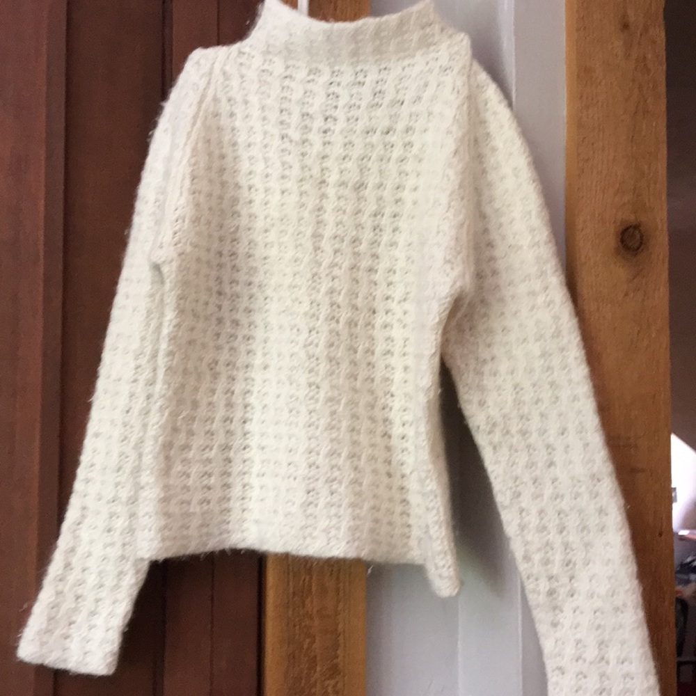 Angora rabbit and acrylic sweater. Short length